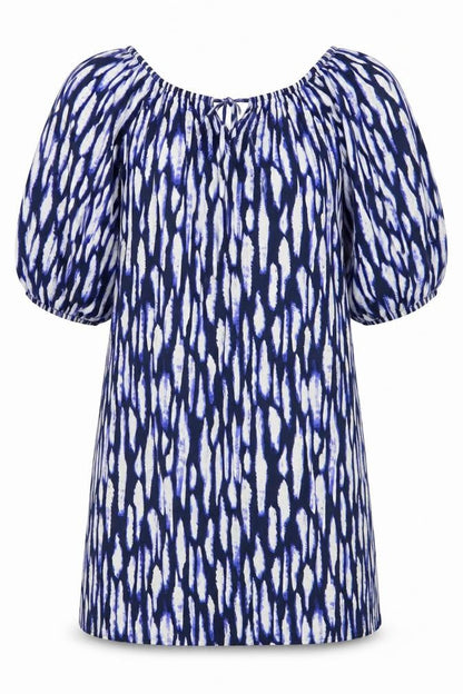 Front view of George women’s purple animal print basic blouse, size L