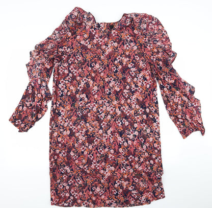 H&M Womens Red Floral  A-Line  Size 12
