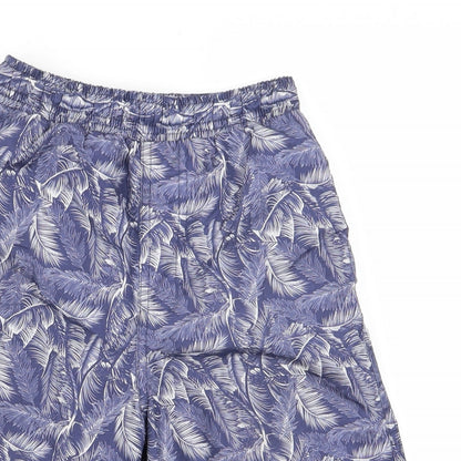 preoworn Boys Blue Floral Ramie Bermuda Shorts Size 7 Years