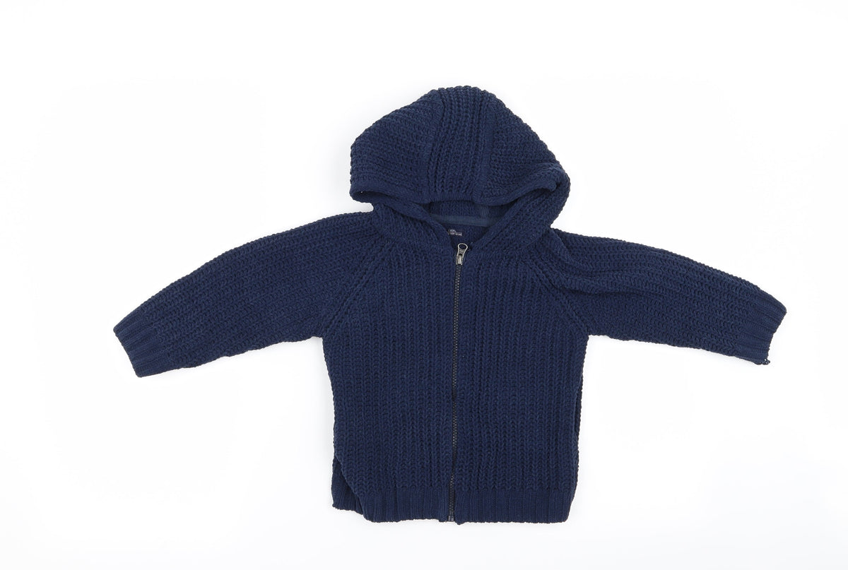 Front view of Next boys’ blue jacket, size 2, years - v