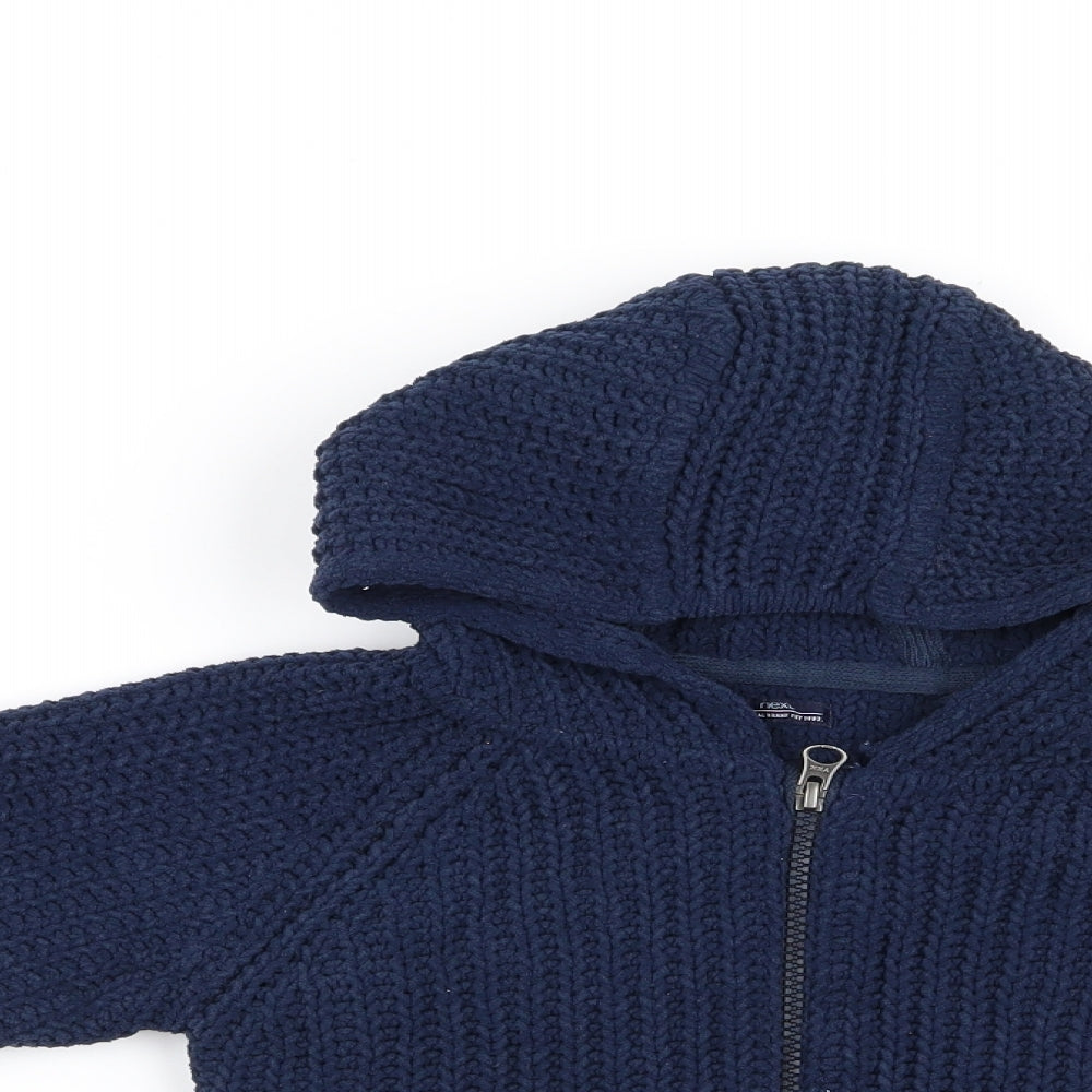 Close-up detail of Next boys’ blue jacket, size 2, years - v