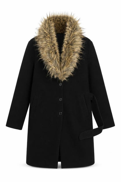 Preworn Womens Black   Overcoat Coat Size 10