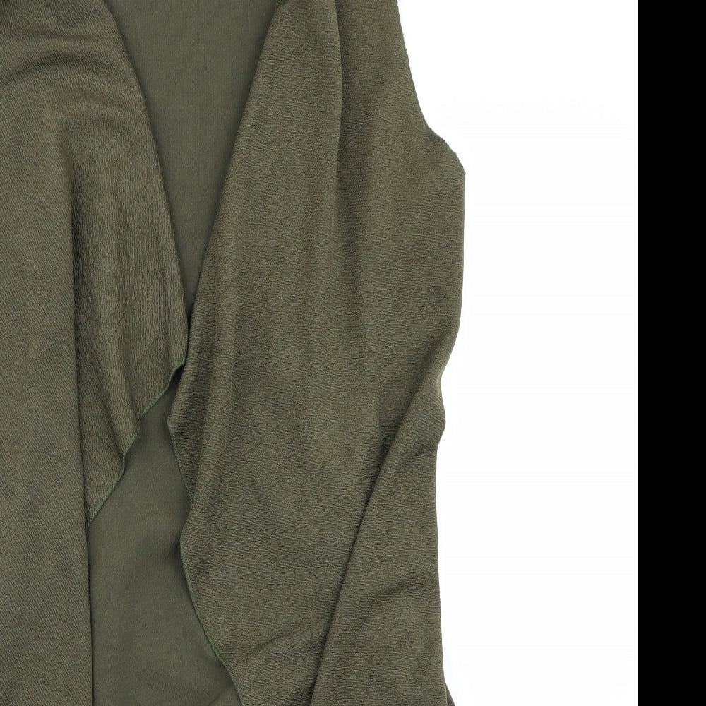 Womens UK Size L Preworn Green Basic Blouse