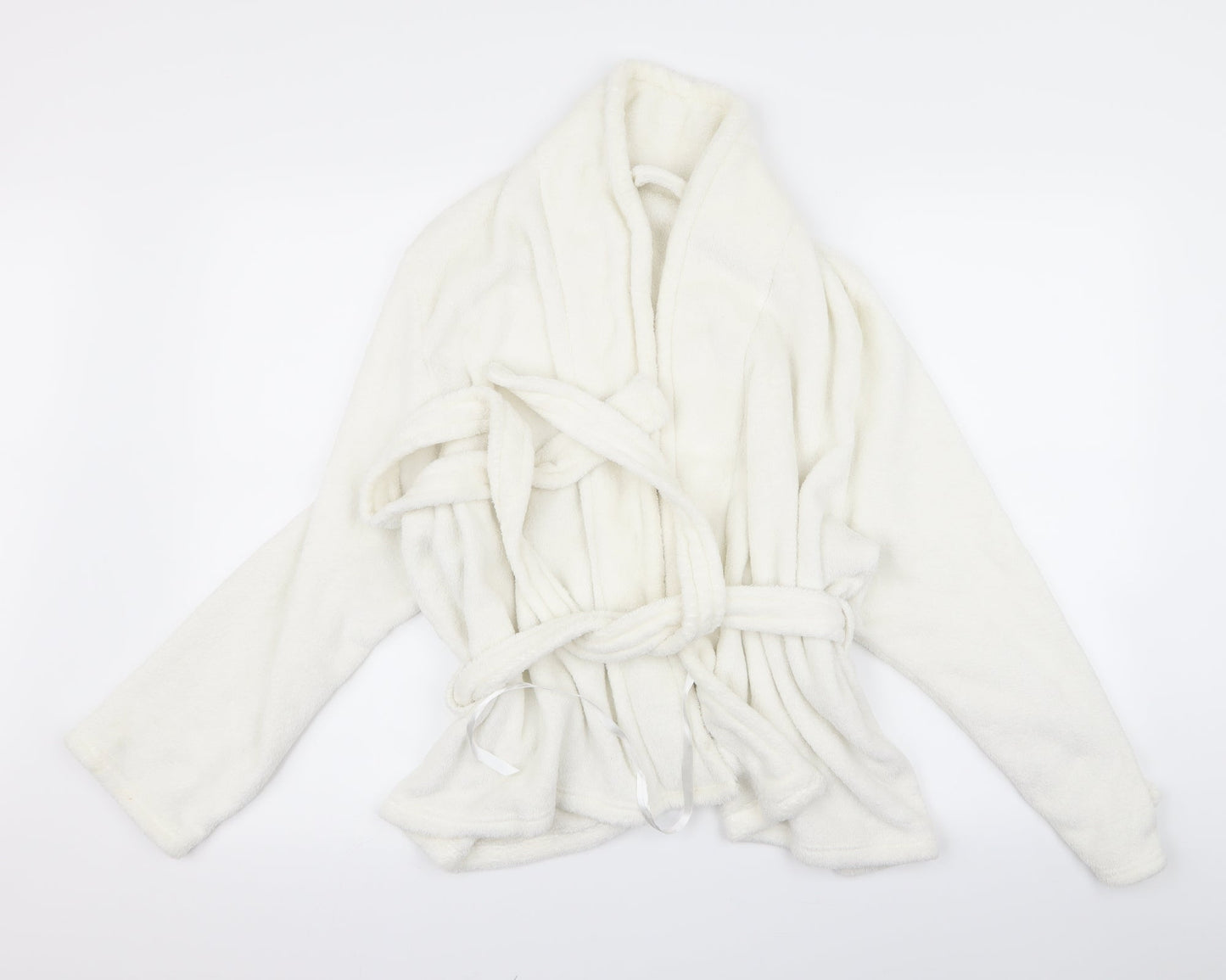 Preworn Womens White  Rayon Babydoll Robe Size L