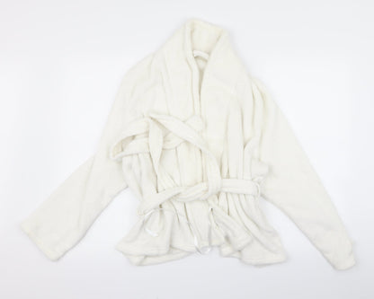 Preworn Womens White  Rayon Babydoll Robe Size L