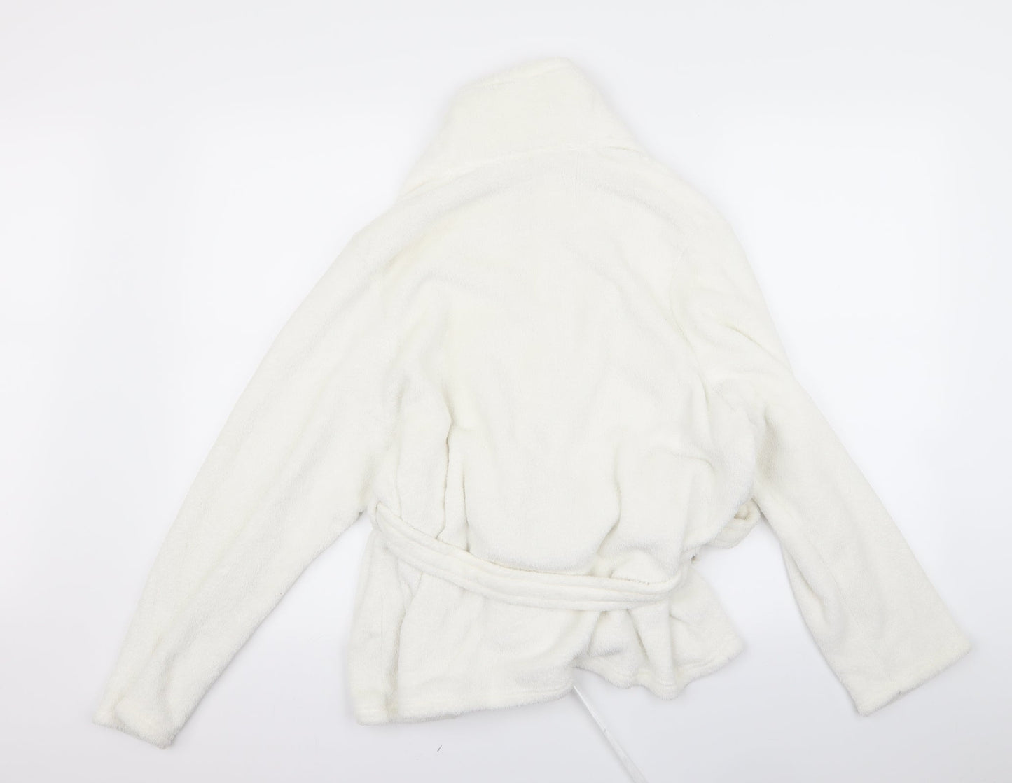 Preworn Womens White  Rayon Babydoll Robe Size L