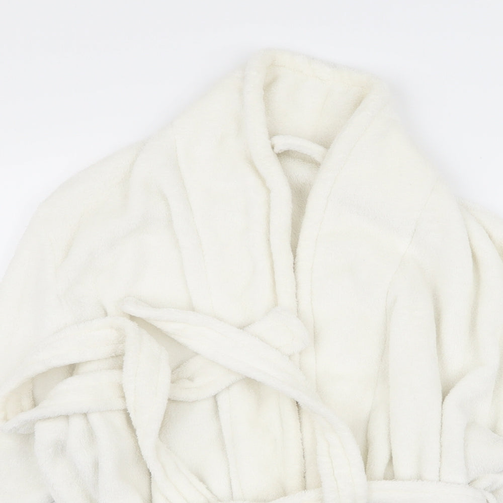 Preworn Womens White  Rayon Babydoll Robe Size L