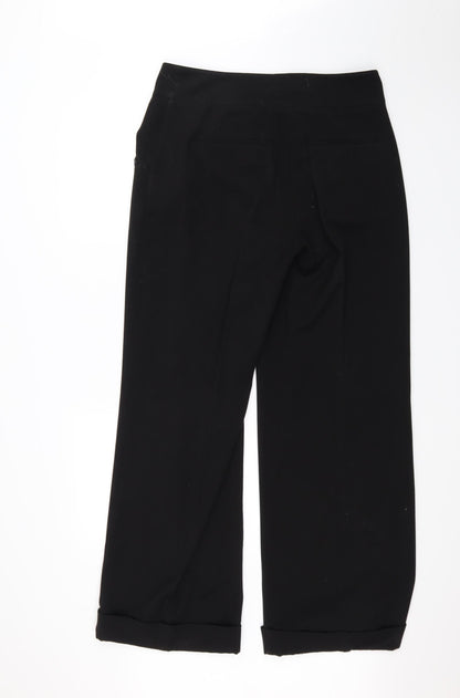 Womens UK Size 16 Preworn Regular Fit  Black Trousers