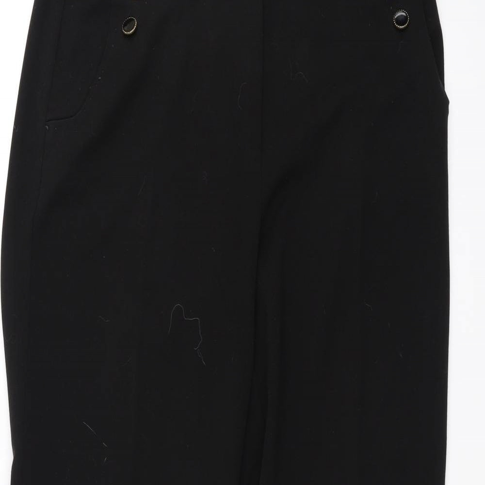 Womens UK Size 16 Preworn Regular Fit  Black Trousers