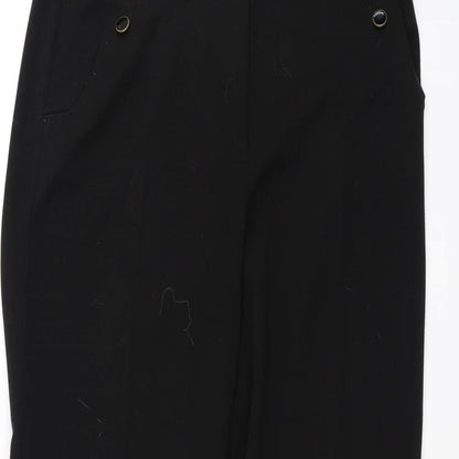 Womens UK Size 16 Preworn Regular Fit  Black Trousers
