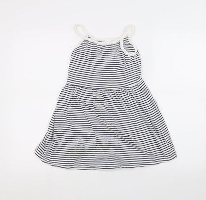 NEXT Girls White Striped  A-Line  Size 8 Years
