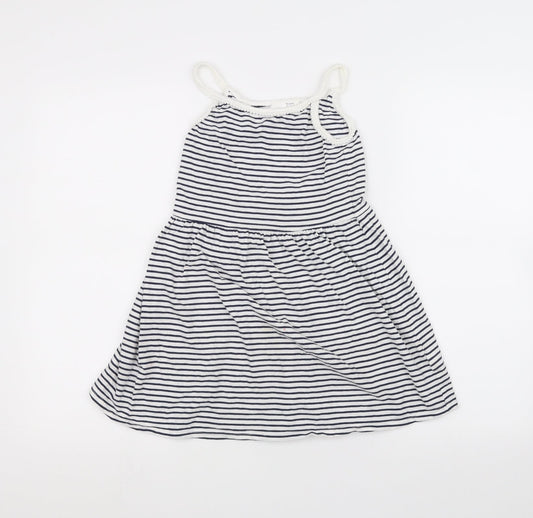 NEXT Girls White Striped  A-Line  Size 8 Years