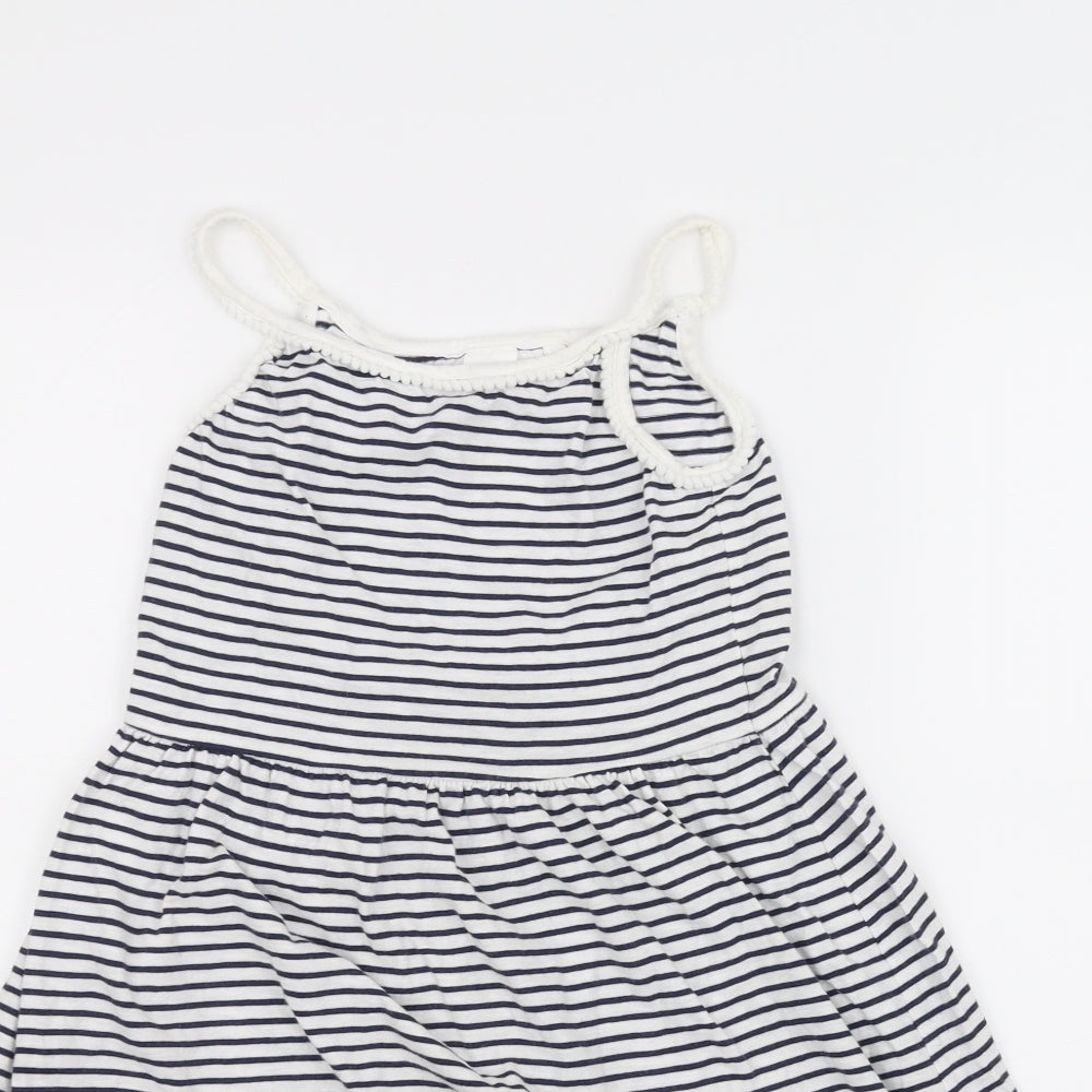 NEXT Girls White Striped  A-Line  Size 8 Years