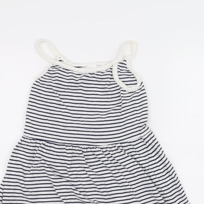 NEXT Girls White Striped  A-Line  Size 8 Years