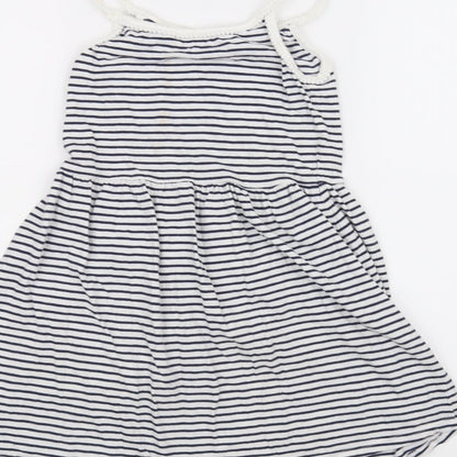 NEXT Girls White Striped  A-Line  Size 8 Years