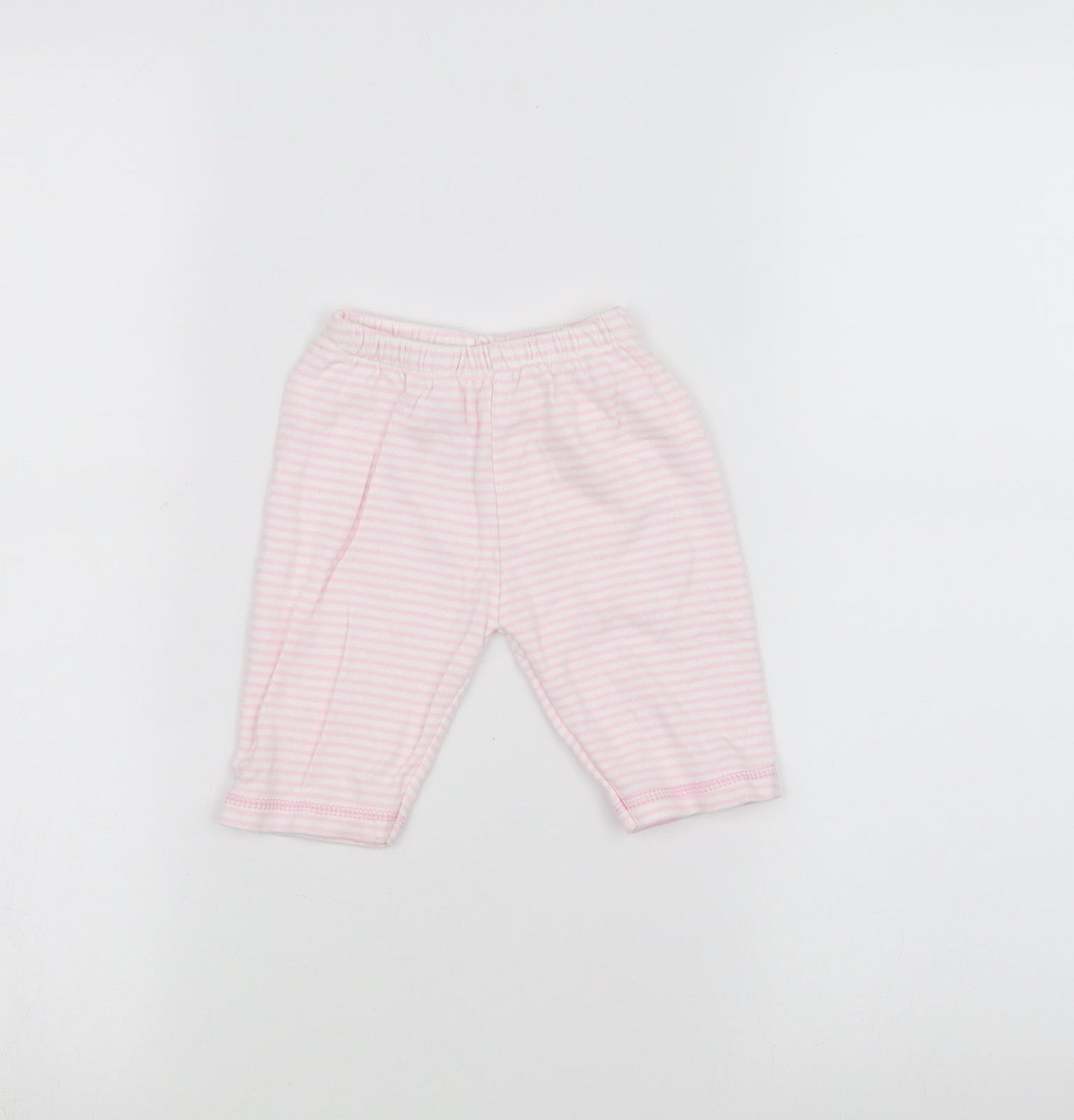 Preworn Baby White Striped  Sweatpants Trousers Size 0-3 Months