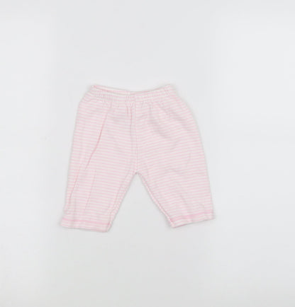 Preworn Baby White Striped  Sweatpants Trousers Size 0-3 Months