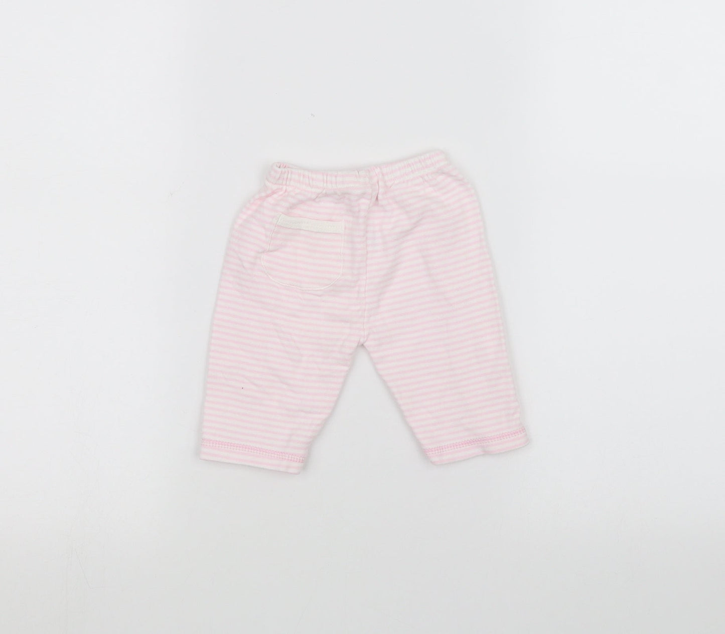Preworn Baby White Striped  Sweatpants Trousers Size 0-3 Months
