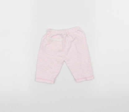 Preworn Baby White Striped  Sweatpants Trousers Size 0-3 Months