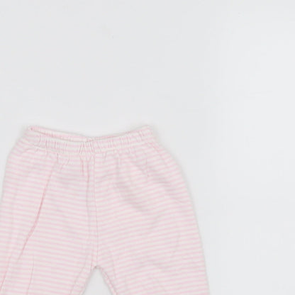 Preworn Baby White Striped  Sweatpants Trousers Size 0-3 Months