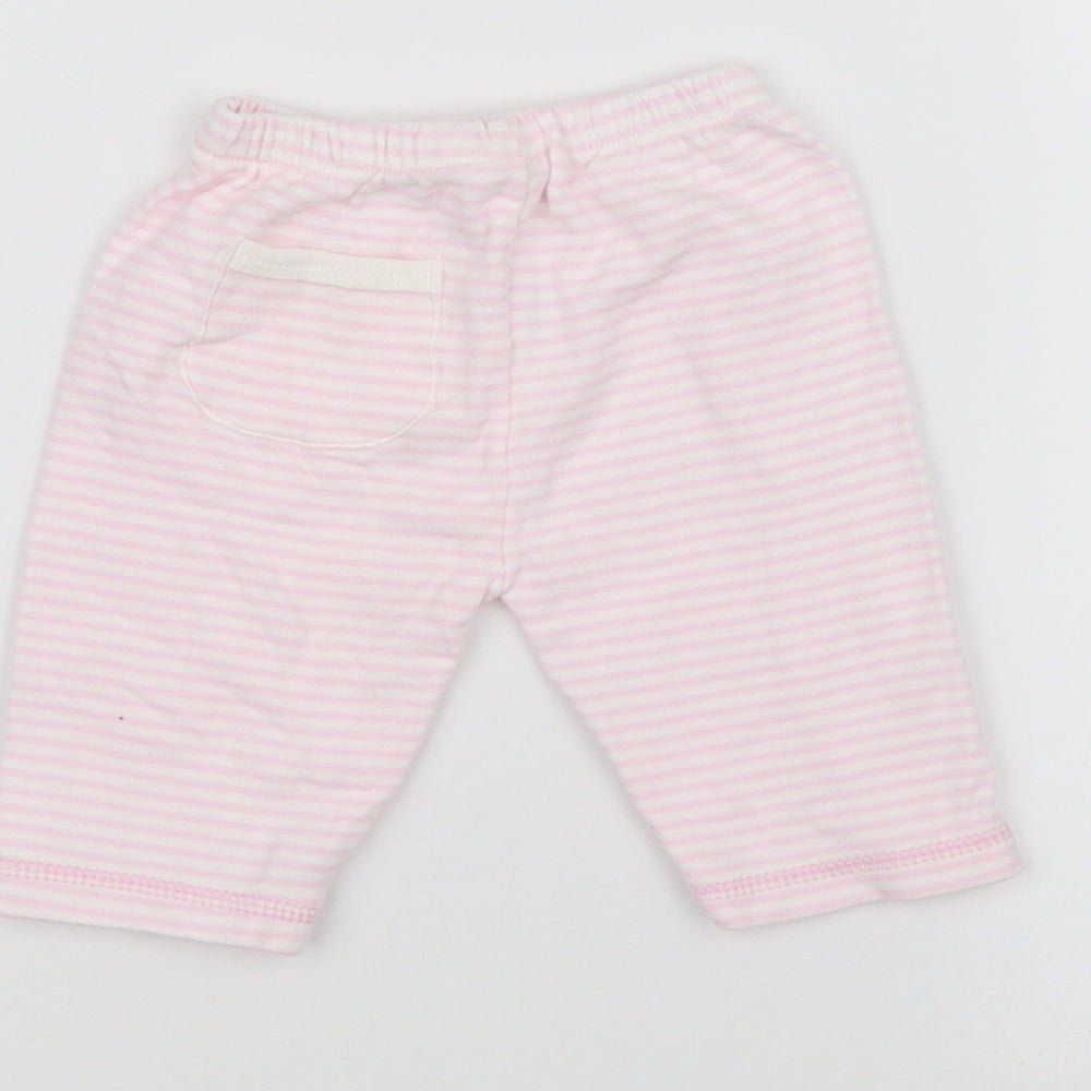 Preworn Baby White Striped  Sweatpants Trousers Size 0-3 Months