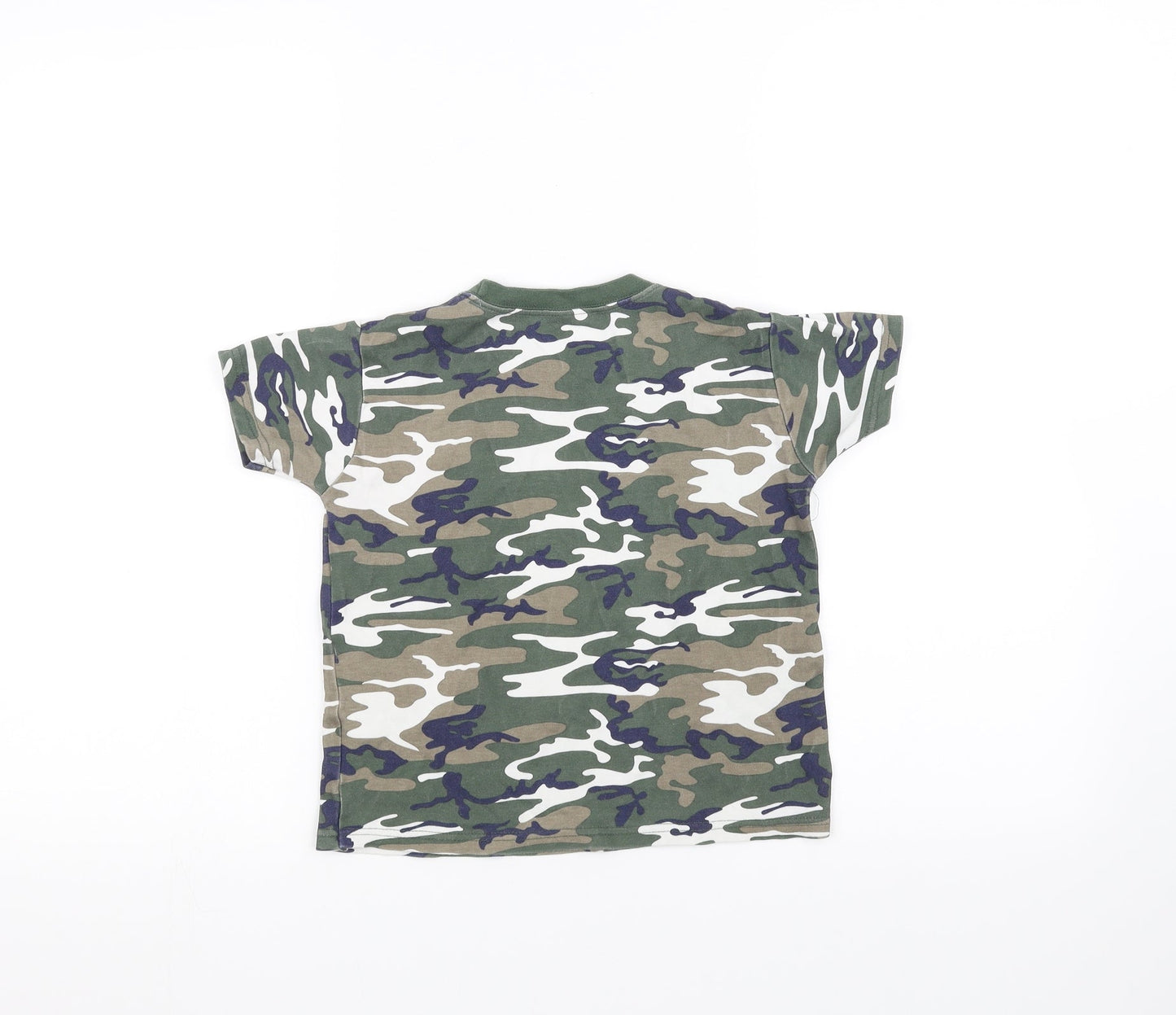 Preworn Boys Green Camouflage  Basic T-Shirt Size 4-5 Years