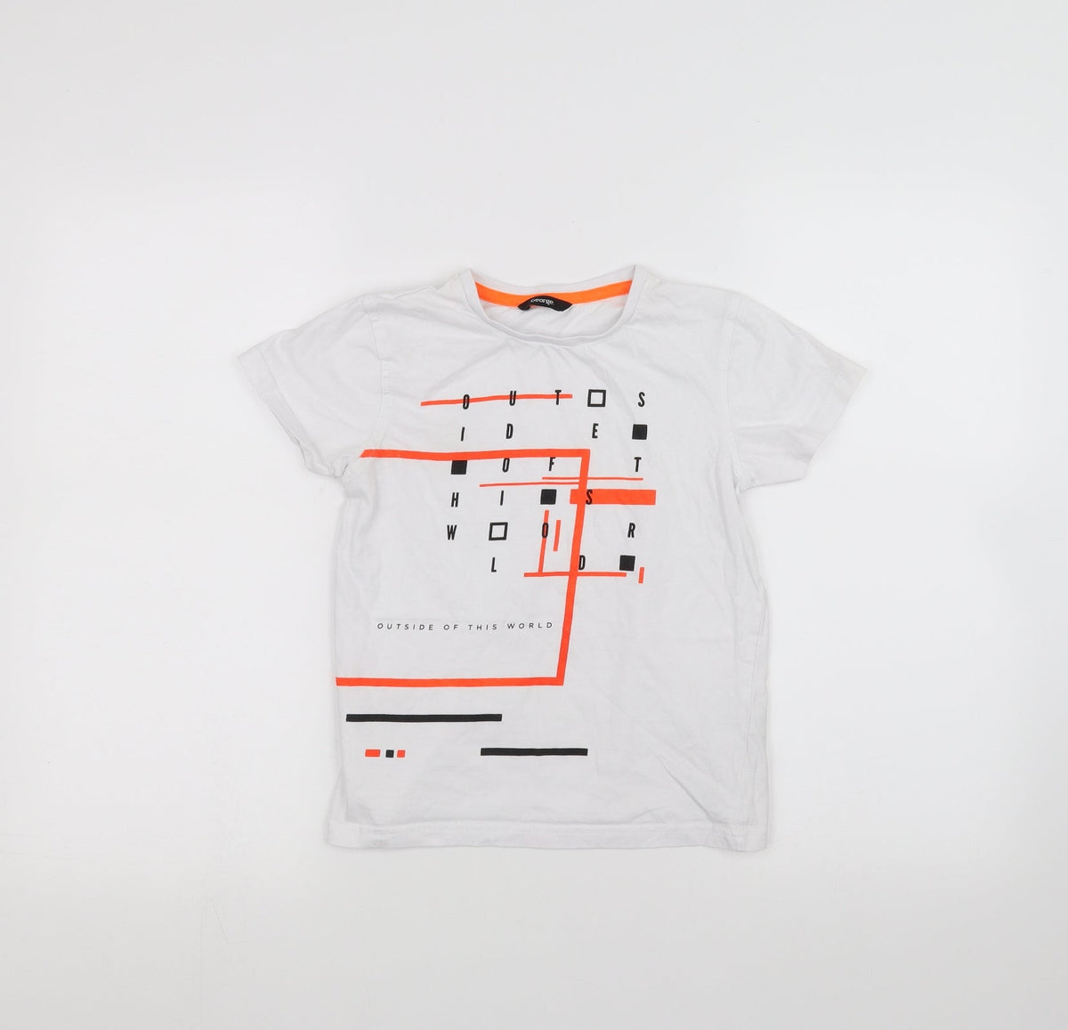 Additional front view of George boys’ white basic t-shirt, size 8-9, years