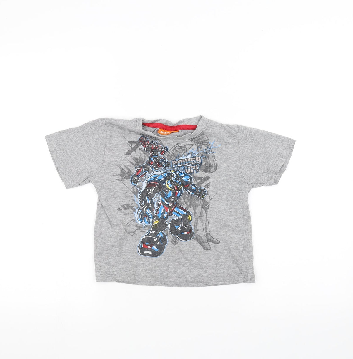 Additional front view of Duck and Cover boys’ grey basic t-shirt, size 4-5, years
