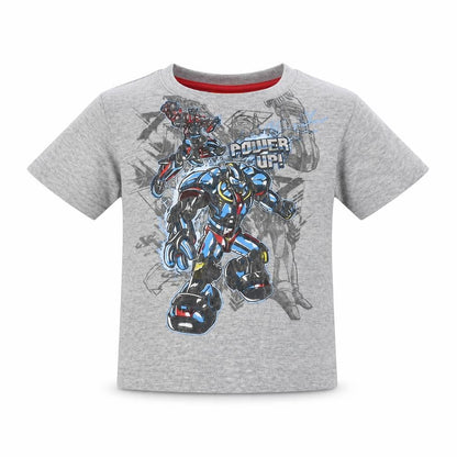 Front view of Duck and Cover boys’ grey basic t-shirt, size 4-5, years