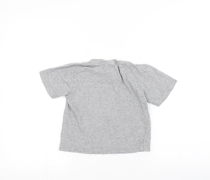 Back view of Duck and Cover boys’ grey basic t-shirt, size 4-5, years