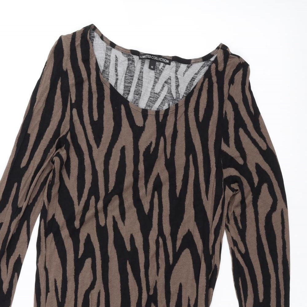 Marks and Spencer Womens Black Animal Print  Pencil Dress  Size 10