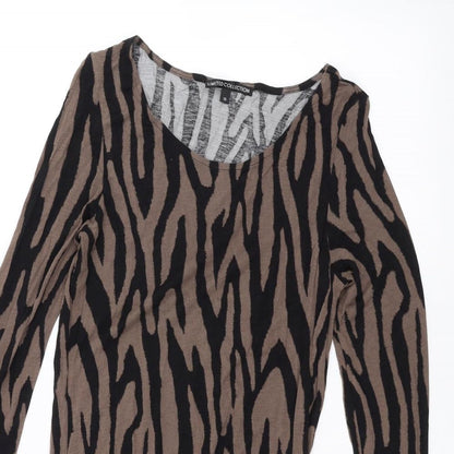 Marks and Spencer Womens Black Animal Print  Pencil Dress  Size 10