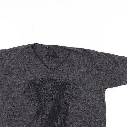 K-Kone Girls Black   Basic T-Shirt Size 8 Years  - elephant