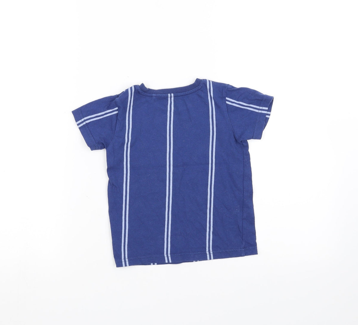 Back view of Next boys’ blue striped basic t-shirt, size 3, years
