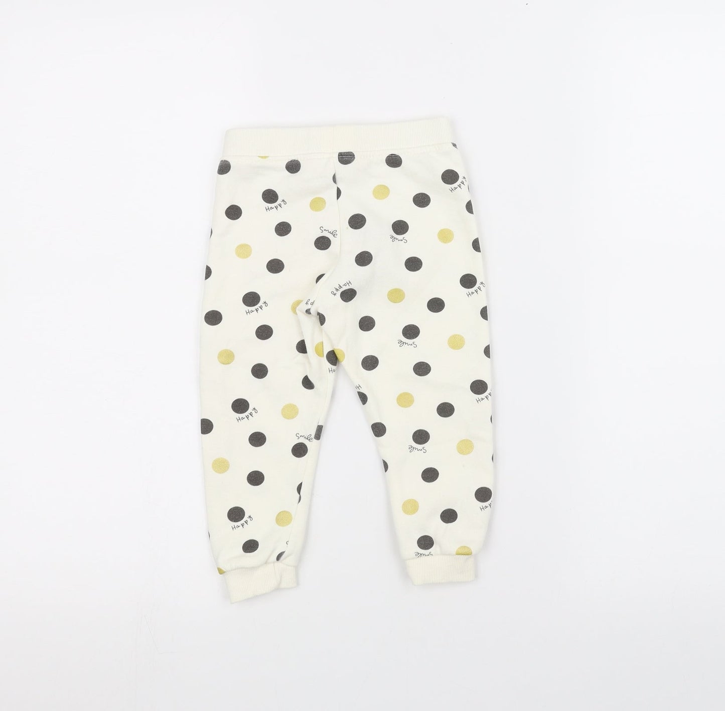 Primark Baby White Polka Dot  Sweatpants Trousers Size 12-18 Months