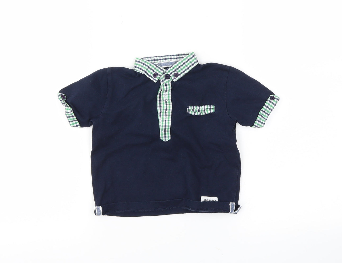junior Boys Black   Basic Polo Size 12-18 Months