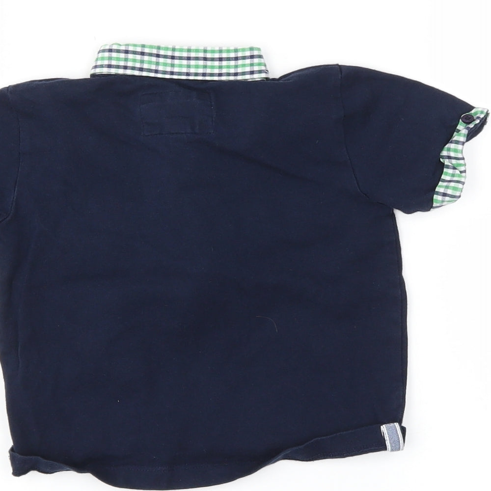 junior Boys Black   Basic Polo Size 12-18 Months