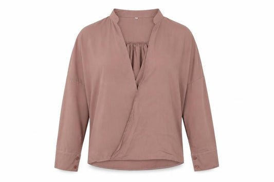 Womens UK Size XL Preworn Beige Wrap Blouse