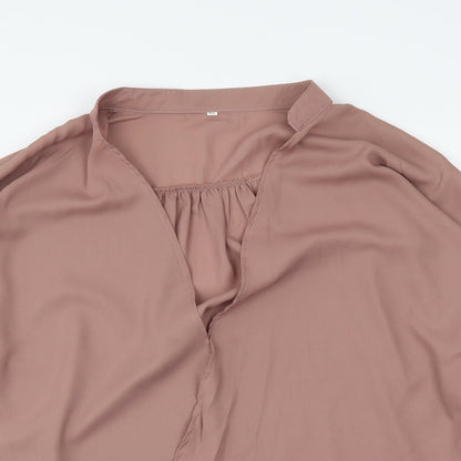 Womens UK Size XL Preworn Beige Wrap Blouse