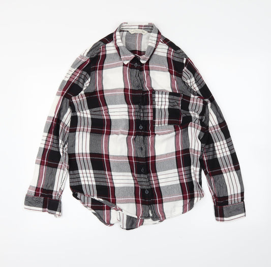 F&F Womens Red Plaid  Basic Button-Up Size 10