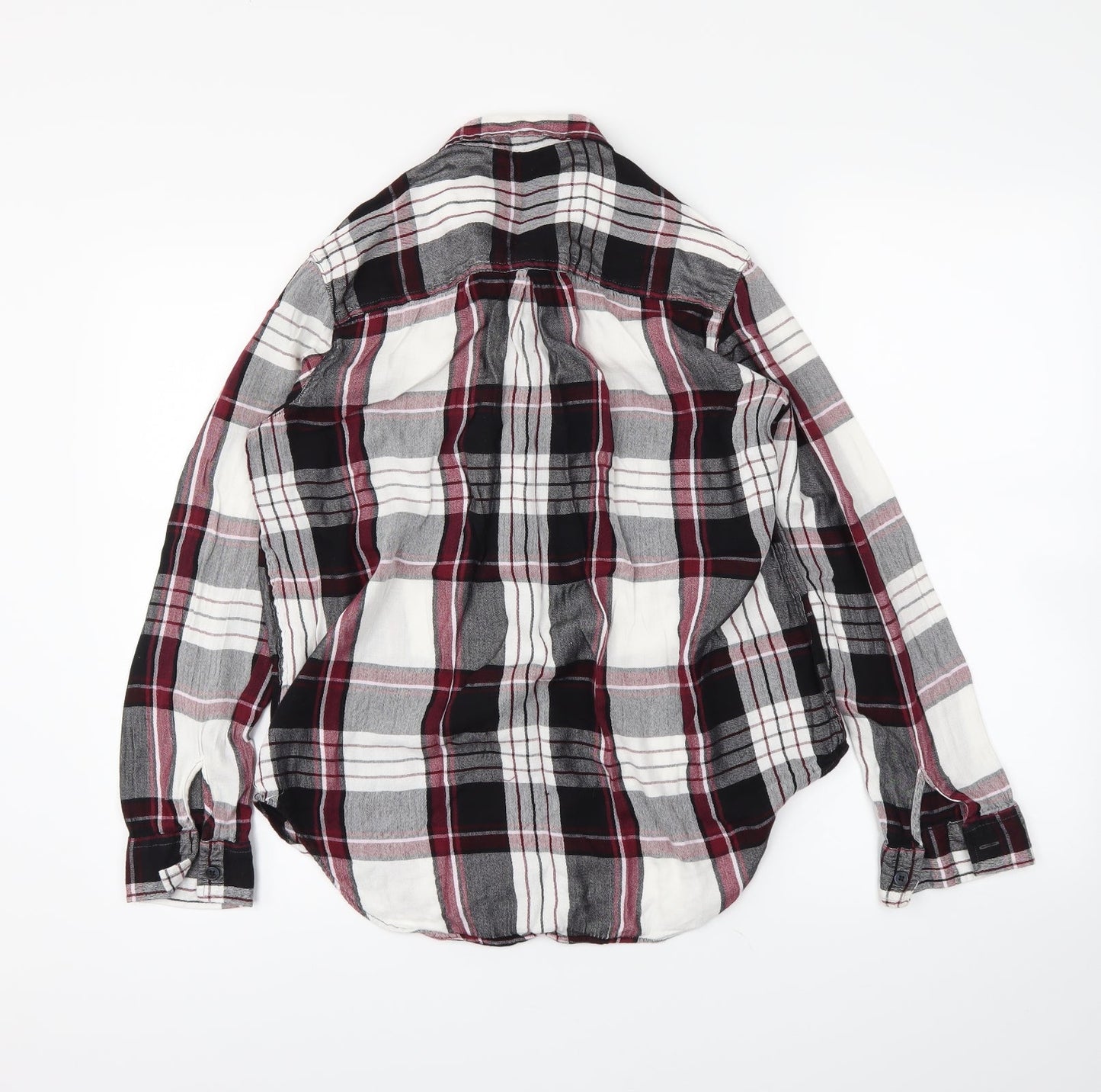 F&F Womens Red Plaid  Basic Button-Up Size 10