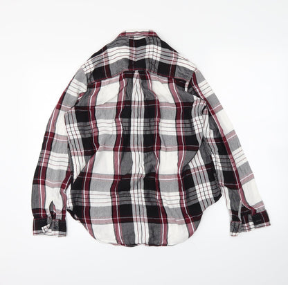 F&F Womens Red Plaid  Basic Button-Up Size 10