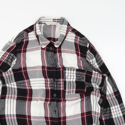 F&F Womens Red Plaid  Basic Button-Up Size 10