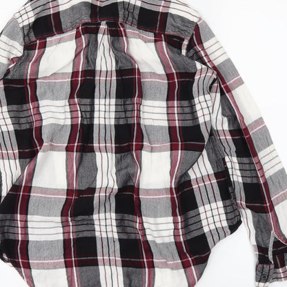 F&F Womens Red Plaid  Basic Button-Up Size 10