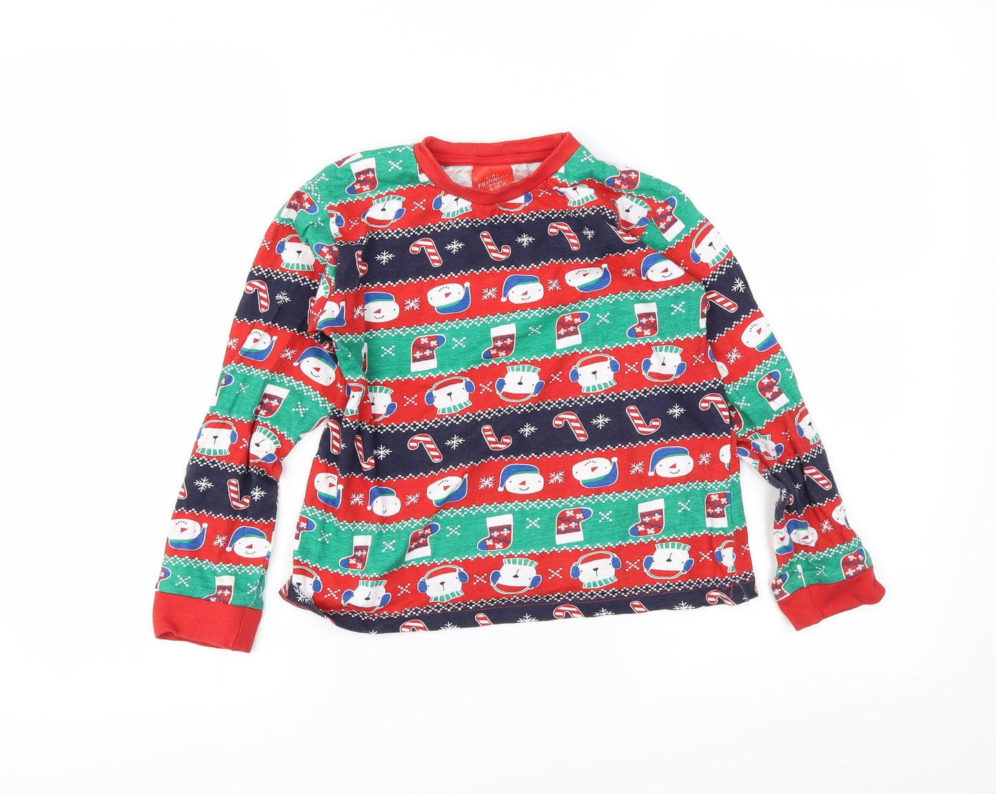 kids Boys Green Striped  Basic T-Shirt Size 8-9 Years  - christmas