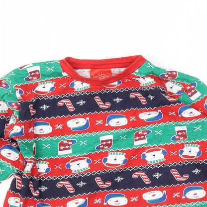 kids Boys Green Striped  Basic T-Shirt Size 8-9 Years  - christmas