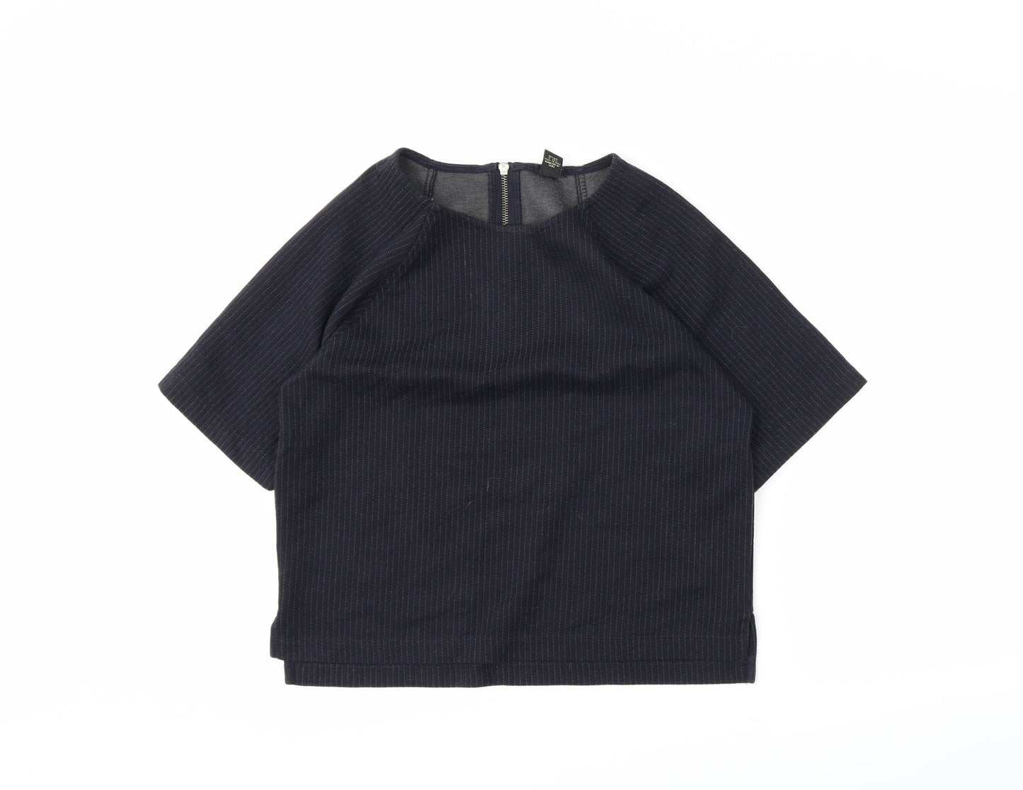 Womens UK Size M forever21 Blue Cropped T-Shirt