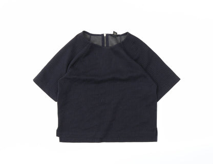 Womens UK Size M forever21 Blue Cropped T-Shirt