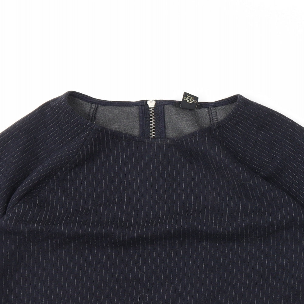 Womens UK Size M forever21 Blue Cropped T-Shirt