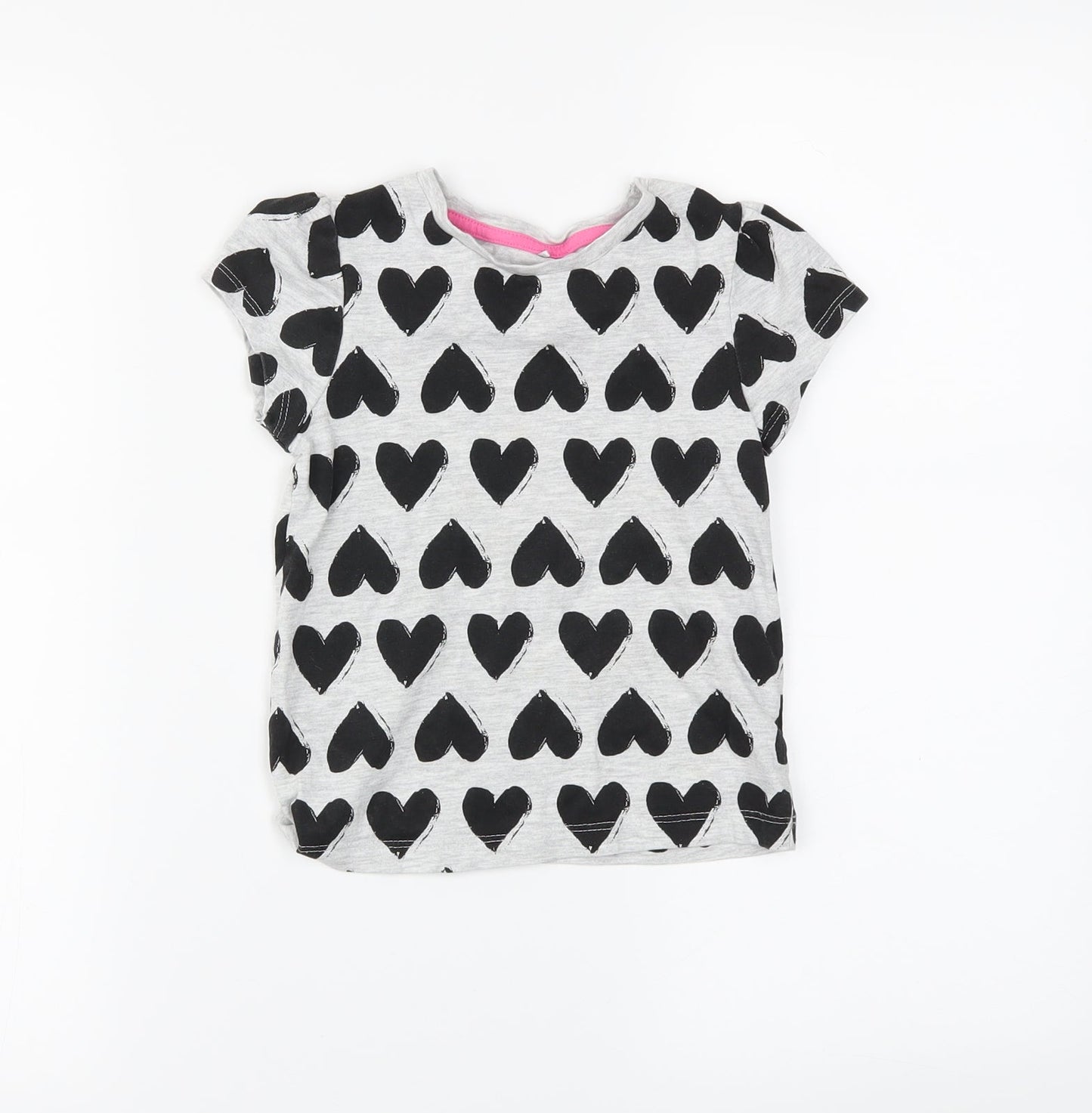 George Girls Grey   Basic T-Shirt Size 4-5 Years